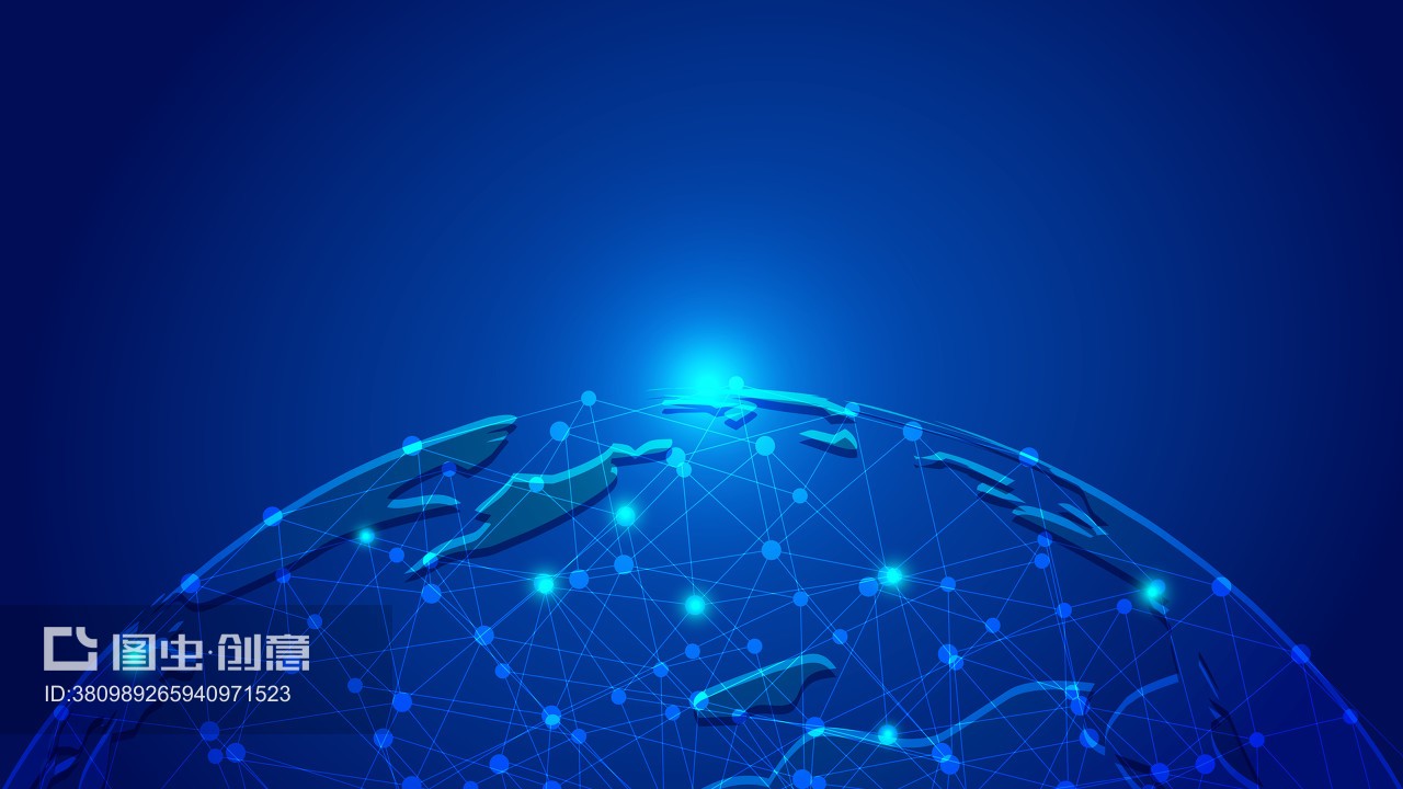 點線鏈接、科技地球構圖世界大數據網絡科技